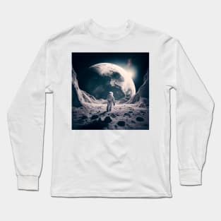 Man lost on a moon - By Lamaj Long Sleeve T-Shirt